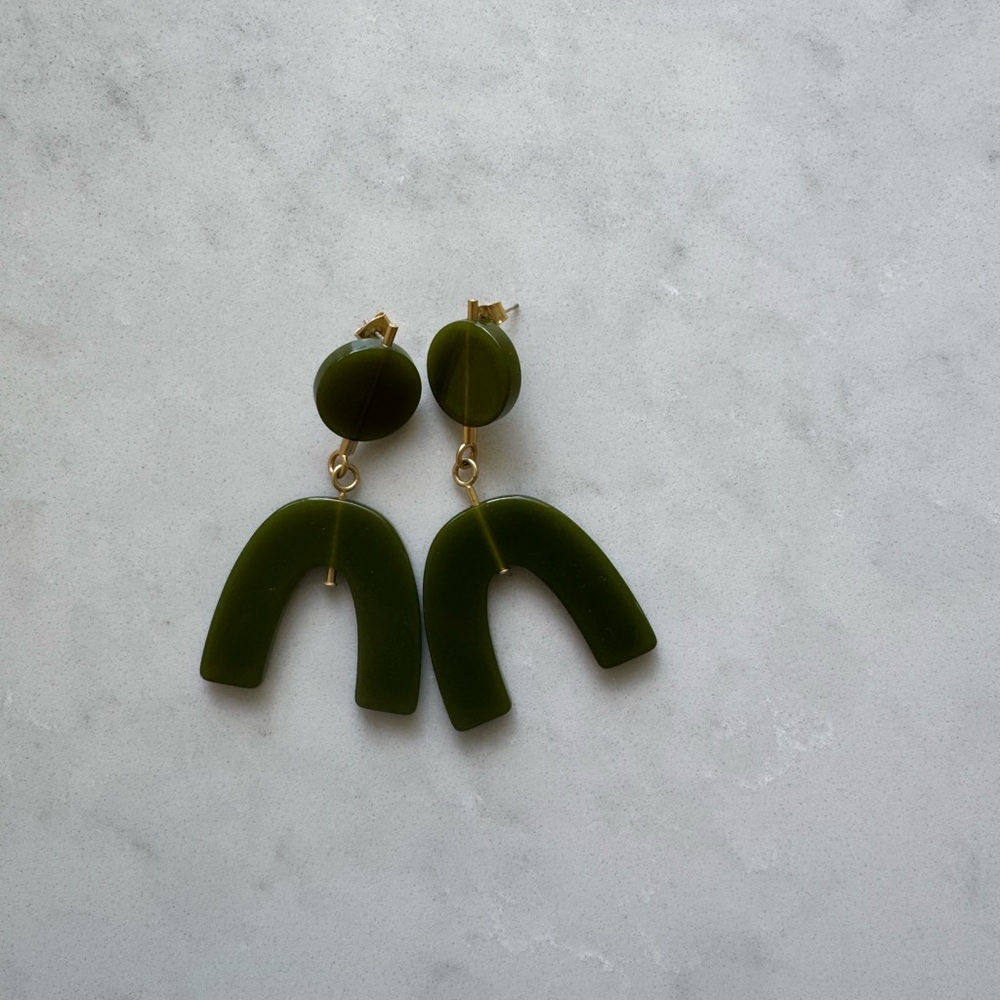 Madewell Green Stone Earrings